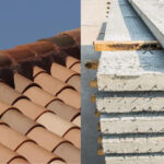 Telha marrom e concreto para laje